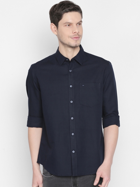 

Basics Men Navy Blue Slim Fit Solid Casual Shirt