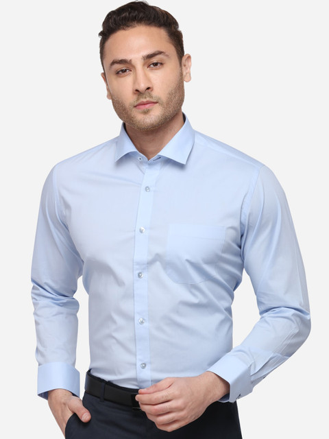 

METAL Men Blue Slim Fit Solid Formal Shirt