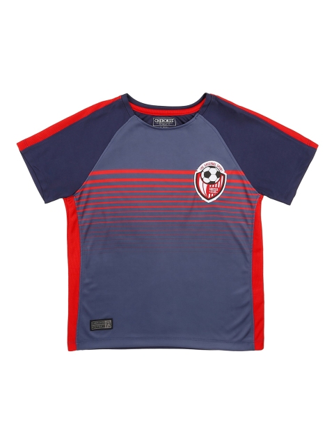 

Cherokee Boys Blue & Red Striped Round Neck T-shirt