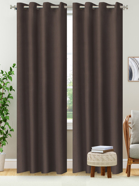

Aura Brown Set of 2 Door Curtains