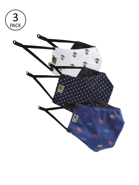 

Balista Unisex 4 Ply 3 Pcs Protective Outdoor Reusable Masks, Navy blue