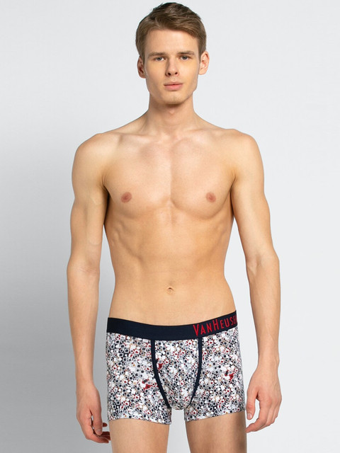 

Van Heusen Men White & Blue Printed Trunks IHETR1CPW0510051
