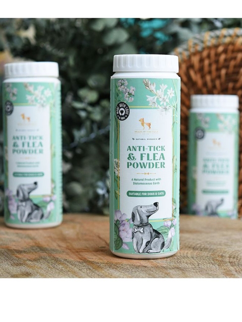 

Heads Up For Tails Dogs & Cats Natural Anti Tick and Flea Powder 100 ml, Blue