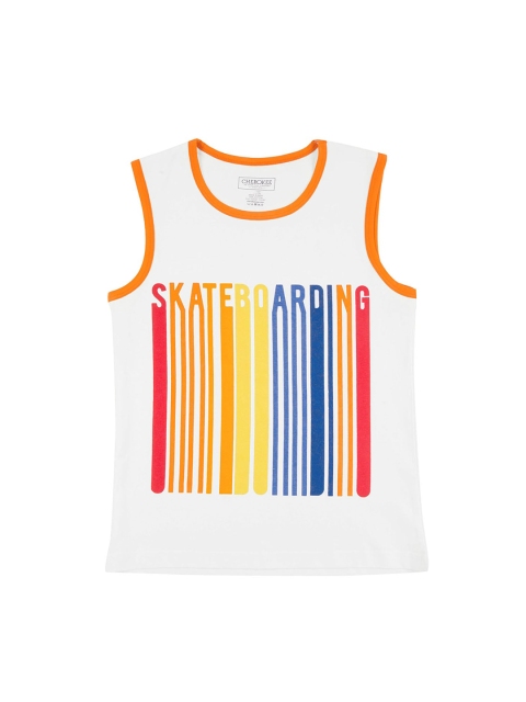 

Cherokee Boys White Printed Round Neck T-shirt