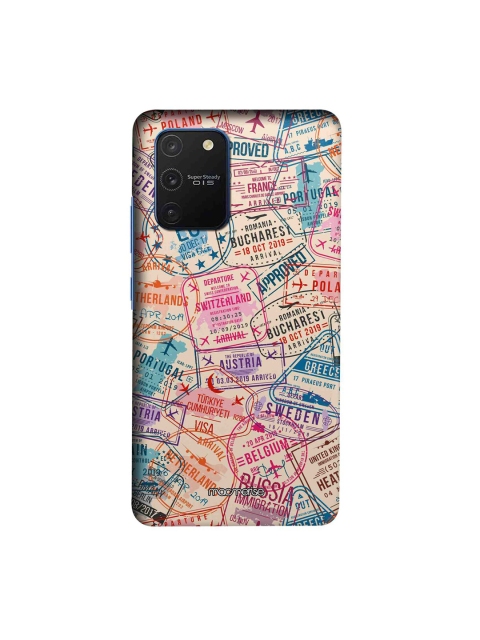 

macmerise Beige & Teal Blue Immigration Stamps Samsung Galaxy S10 Lite Back Cover