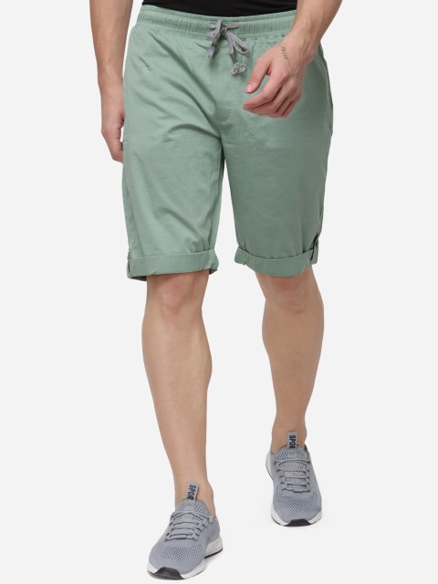 

JADE BLUE Men Sea Green Solid Regular Fit Regular Shorts