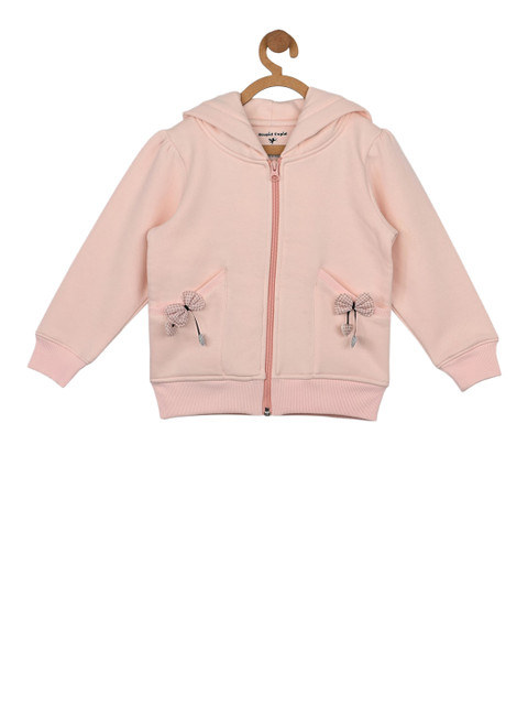 

Stupid Cupid Girls Pink Solid Hooded Sweatshirt