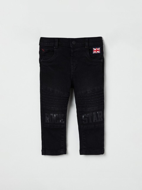

max Boys Black Slim Fit Mid-Rise Clean Look Stretchable Jeans