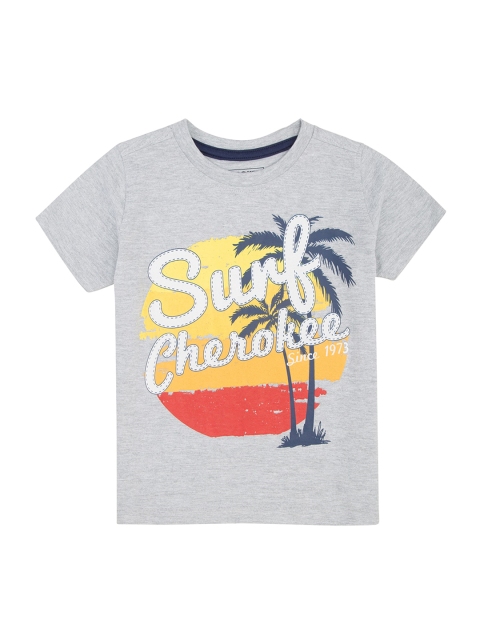 

Cherokee Boys Grey Printed Round Neck T-shirt