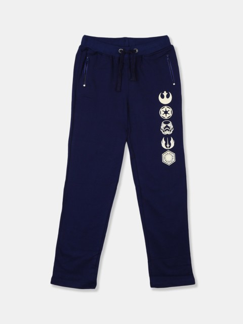 

Colt Boys Blue Printed Straight-Fit Track Pants
