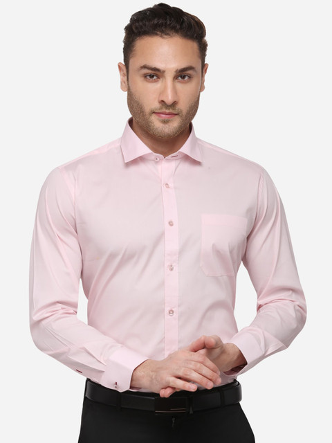 

METAL Men Pink Slim Fit Solid Formal Shirt