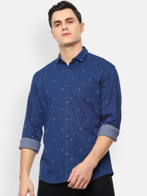 

Louis Philippe Jeans Men Blue Slim Fit Printed Casual Shirt