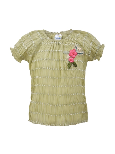 

Daffodils GIRLS WEAR Girls Green Self Design Top