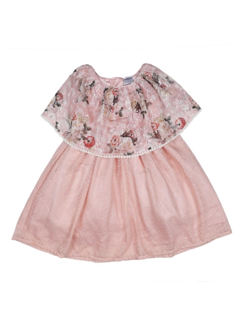 

Doodle Girls Peach-Coloured Self Design A-Line Dress