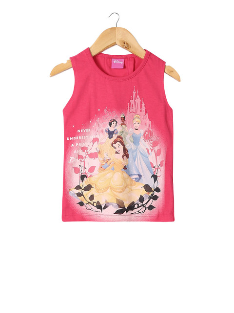 

Colt Girls Pink Disney Princess Printed Tank Pure Cotton Top