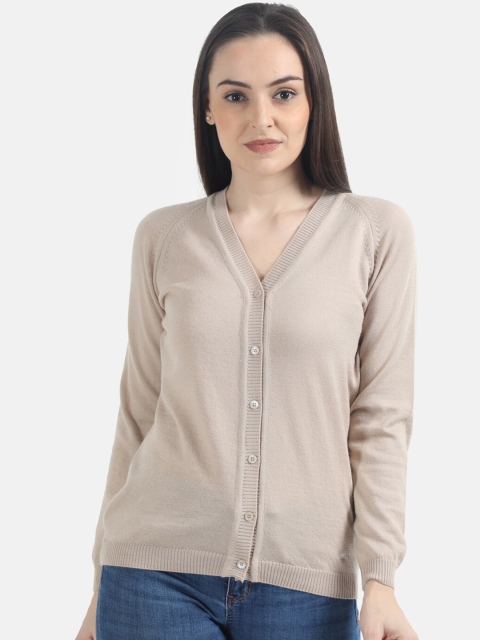 

Monte Carlo Women Beige Solid Cardigan Sweater