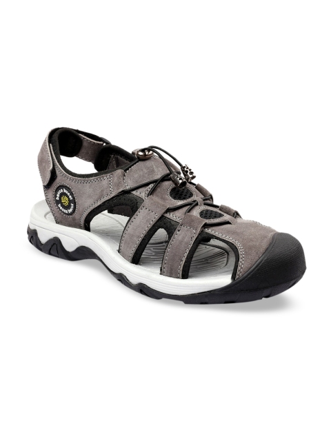 

bacca bucci Men Grey Sports Leather Sandals