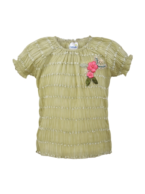 

Daffodils GIRLS WEAR Girls Green Self Design Top