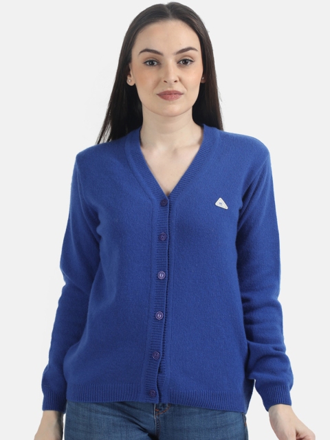 

Monte Carlo Women Blue Solid Cardigan Sweater