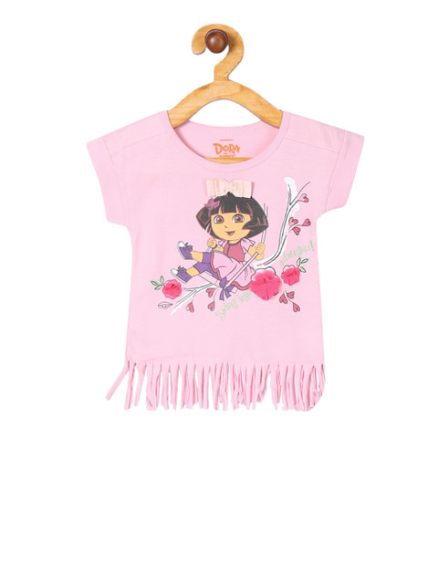 

Colt Girls Pink Dora Printed Pure Cotton Top