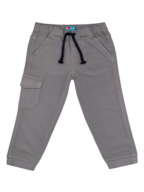 

Kid Studio Boys Grey Solid Slim Fit Joggers