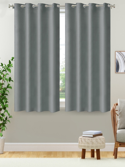 

Aura Grey Set of 2 Window Curtains