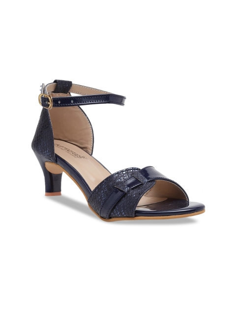

Butterflies Women Blue Textured Kitten Heels, Navy blue
