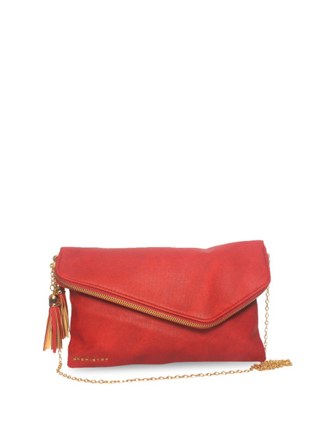 

Chemistry Red Solid Envelope Clutch