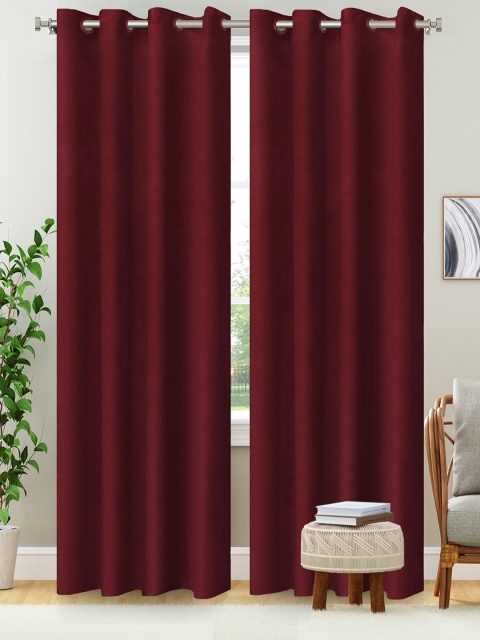 

Aura Maroon Set of 2 Door Curtains