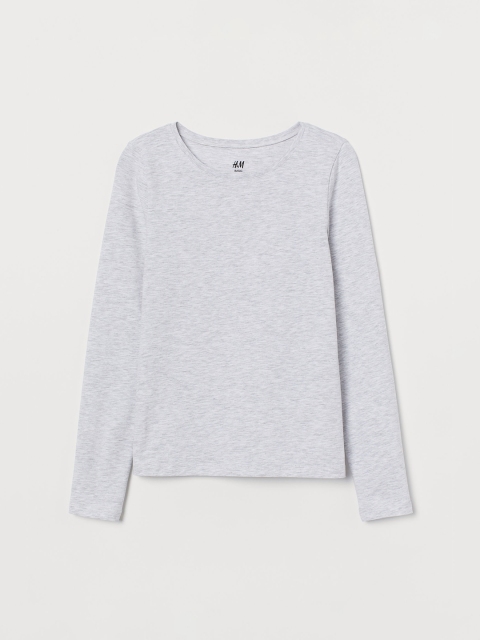 

H&M Girls Grey Cotton Jersey Top