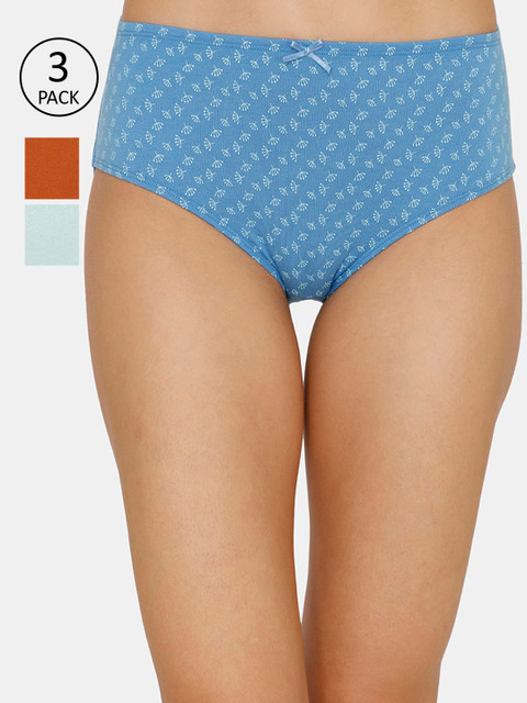 

Zivame Women Pack of 3 Assorted Hipster Briefs ZI2420FASH