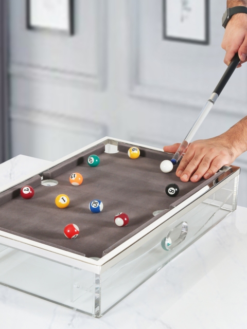 

Bigsmall Grey & Transparent Portable Mini Pool Table