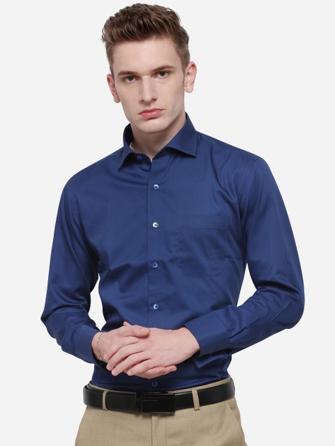 

METAL Men Blue Slim Fit Solid Formal Shirt