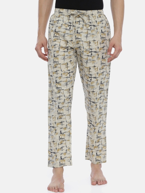 

Joven Men Beige & Black Printed Lounge Pants