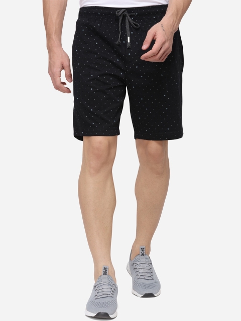 

JADE BLUE Men Black Printed Regular Fit Regular Shorts