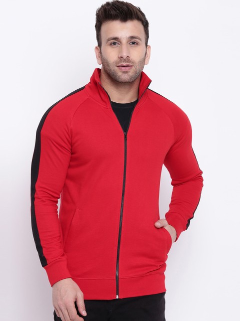 

GRITSTONES Men Red Solid Lightweight Sporty Jacket