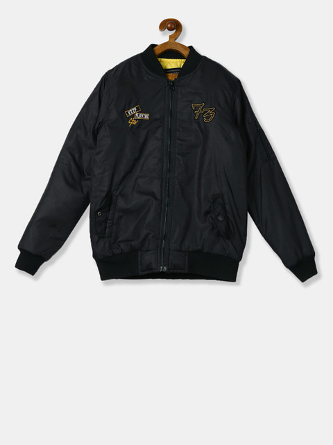 

Cherokee Boys Black Solid Bomber Jacket