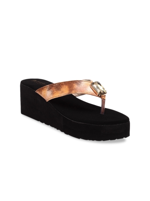 

Butterflies Women Mustard Yellow & Brown Embellished Wedges