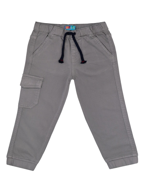 

Kid Studio Boys Grey Solid Slim Fit Joggers