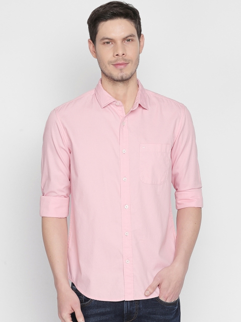 

Basics Men Pink Slim Fit Solid Casual Shirt