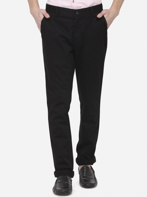 

Greenfibre Men Black Skinny Fit Solid Formal Trousers