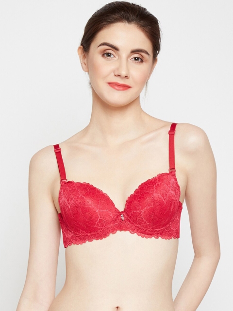 

Golden Girl Red Lace Underwired Heavily Padded Push-Up Bra 096_Wine_30A