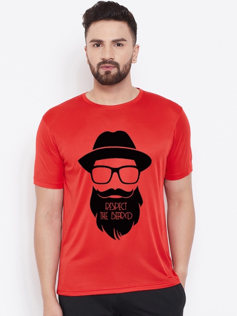 

wesquare Men Red & Black Printed Round Neck T-shirt
