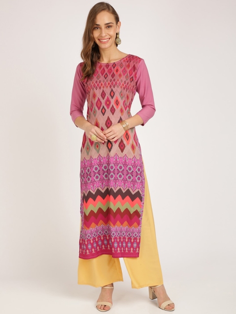 

Silk Bazar Women Pink Printed Kurta with Palazzos