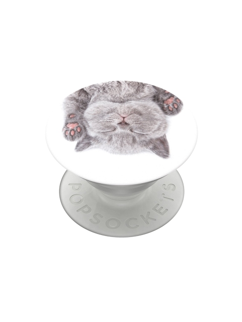 

PopSockets Grey & White Cat Nap Swappable PopGrip