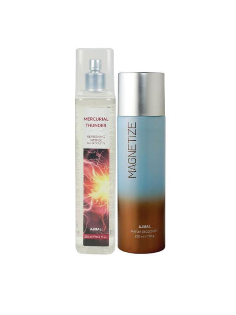 

Ajmal Unisex Set of Mercurial Thunder EDT & Magnetize Deodorant, Yellow