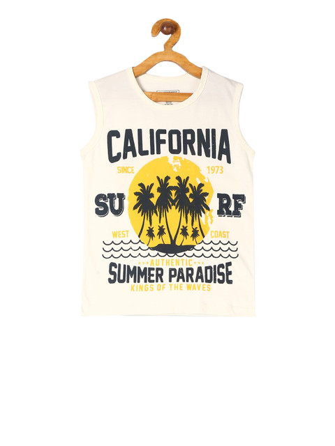 

Cherokee Boys Off-White Printed Round Neck T-shirt