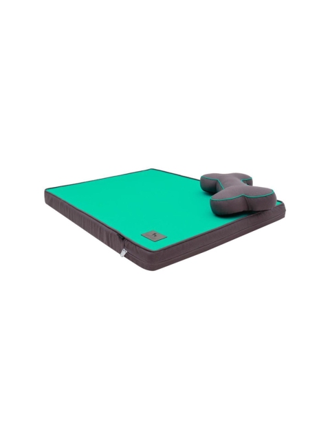 

Heads Up For Tails Turquoise Green and Grey Orthopedic Dog Bed with Cushion