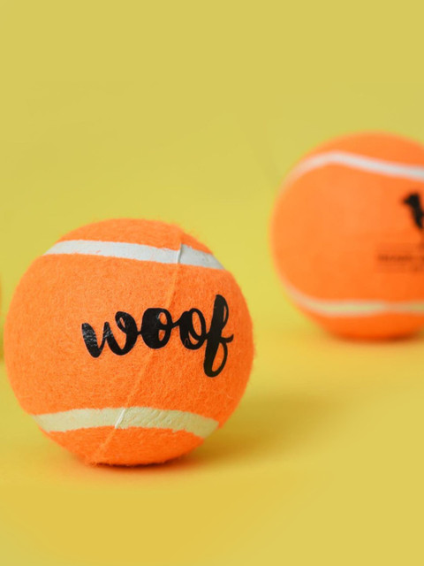 

Heads Up For Tails Pack of 2 Orange Tennis Balls With Squeakers Large Dog Toy