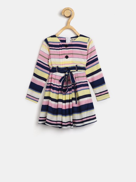 

Bella Moda Girls Multicoloured Printed Fit and Flare Dress, Multi